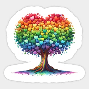 Tree Shaped Hearts Sticker